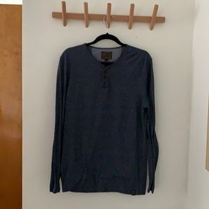 Navy Blue lucky brand long sleeve Henley tshirt